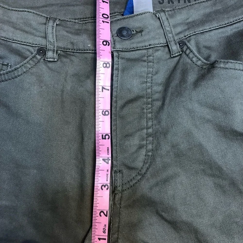 DIVIDED MILITARY GREEN BIKER Moto SKINNY JEANS 29 - Picture 5 of 8